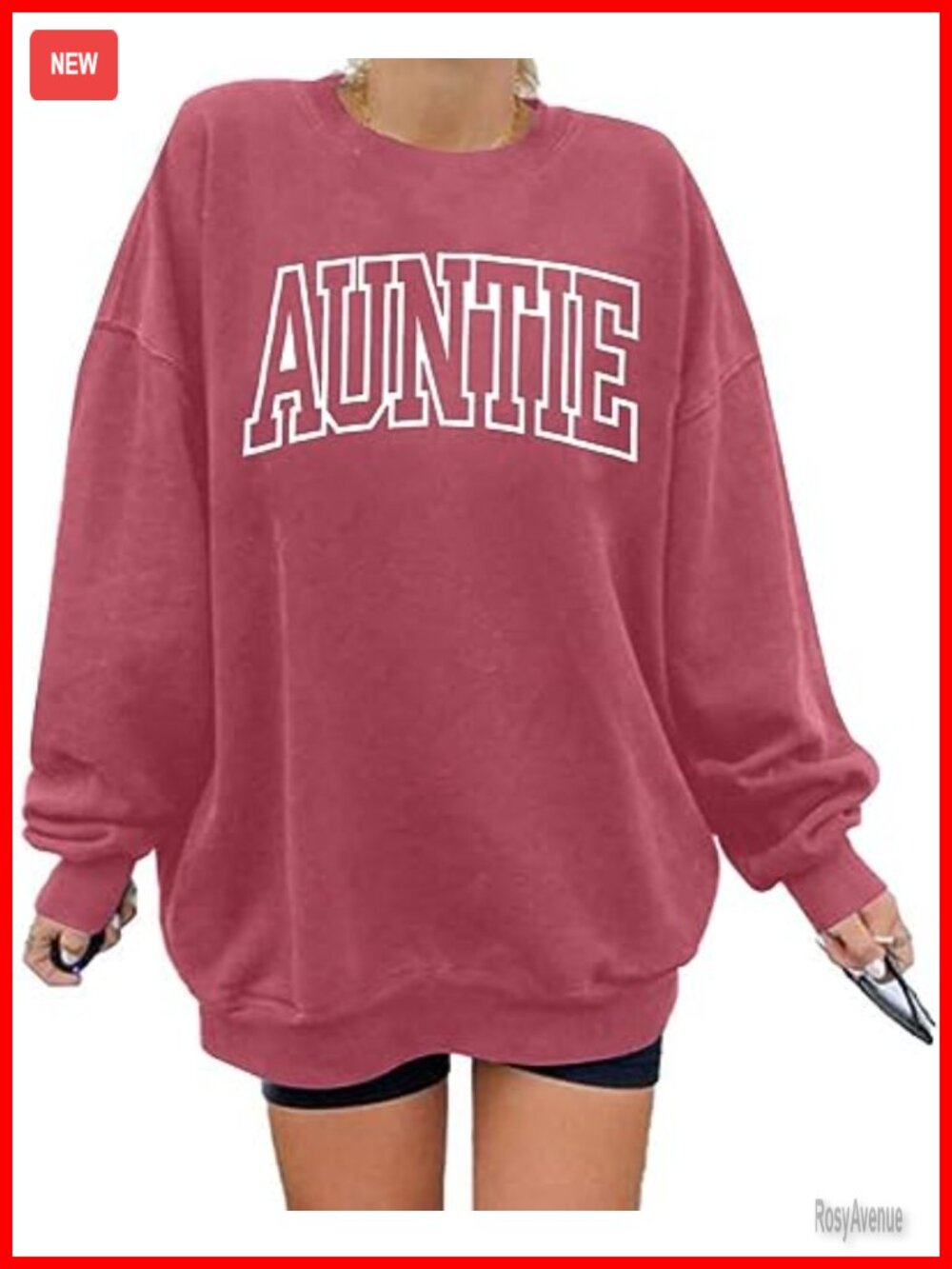 Women's Cool Aunt Letter Print Crewneck Sweatshirt